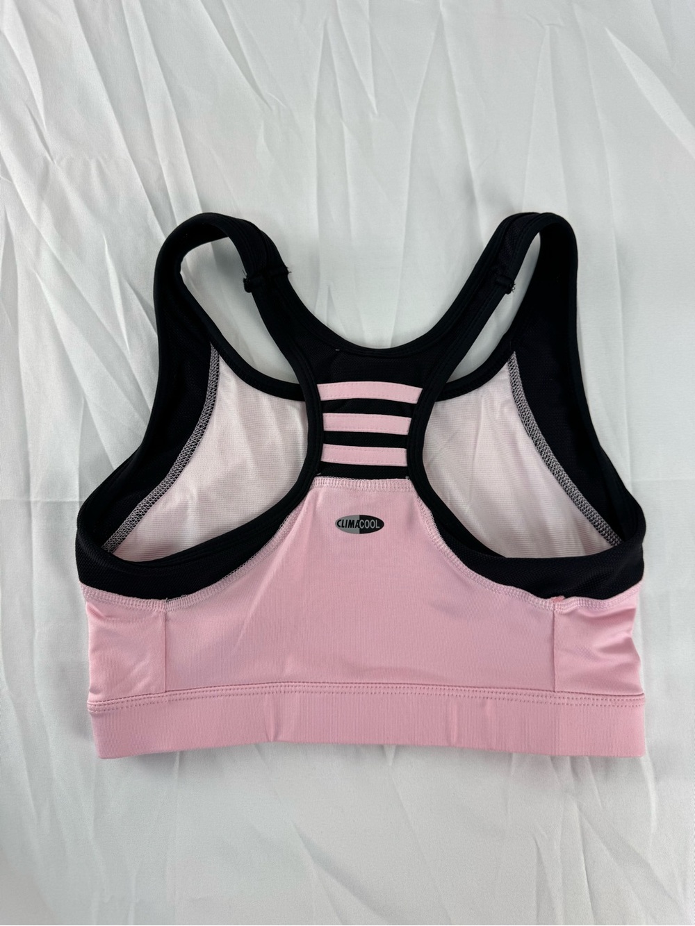 adidas Black and Light Pink Racerback Sports Bra - Picture 3 of 6